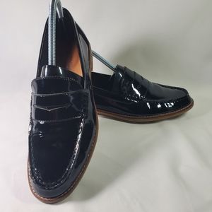 WOMEN'S SPERRY TOP-SIDER SEAPORT BLACK PATENT PENNY LOAFER SZ 9.5
